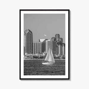 San Diego Photo Poster Print No 2, San Diego Black and White Art, San Diego Photography, San Diego Travel, San Diego Map Poster