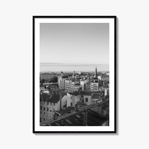 Lyon Foto Poster Druck, Lyon Schwarzweiß Wandkunst, Lyon Wand Fotografie, Lyon Reise, Lyon Karte Poster