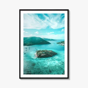 Impressão de pôster colorido das Ilhas Virgens Britânicas, arte de parede com fotos das Ilhas Virgens Britânicas, decoração de parede, impressão de viagem, pôster de mapa de rua, mapa da cidade