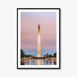 Impression affiche colorée Washington DC no 3, art mural photo Washington DC, décoration murale Washington DC, impression voyage, affiche plan des rues, plan de la ville
