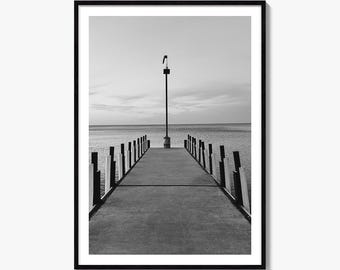 Lake Erie Black and White Fine Art Photo Print, Great Lakes Poster Wall Decor