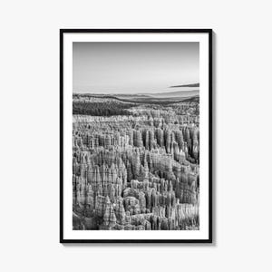 Bryce Canyon National Park Foto Poster Druck, Bryce Canyon National Park Schwarzweiß Wandkunst, Wand Fotografie, Reise, Karte Poster