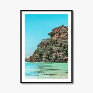Poster colorato di Boracay, foto da parete di Boracay, decorazioni da parete di Boracay, stampa di viaggio di Boracay, poster con mappa stradale di Boracay, mappa della città