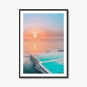 Bondi Beach Colorful Poster Print No 2, Bondi Beach Photo Art, Wall Decor, Bondi Beach Travel Print, Bondi Beach Street Map Poster, City Map
