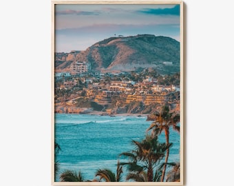 Cabo San Lucas Colorful Poster Print No 2, Cabo San Lucas Photo Art, Wall Decor, Travel Print, Cabo San Lucas Street Map Poster, City Map