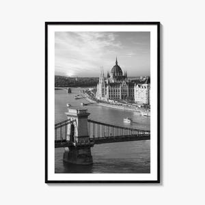 Budapest Photo Poster Print, Budapest Black and White Wall Art, Budapest Wall Photography, Budapest Travel, Budapest Map Poster