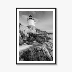 Narragansett Foto Poster Druck No 2, Narragansett Schwarz-Weiß-Wandkunst, Narragansett Wand Fotografie, Reise, Karte Poster