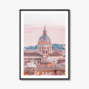 Stampa poster colorata di Roma n. 1, foto da parete di Roma, decorazione da parete di Roma, stampa turistica di Roma, poster con mappa stradale di Roma, mappa della città