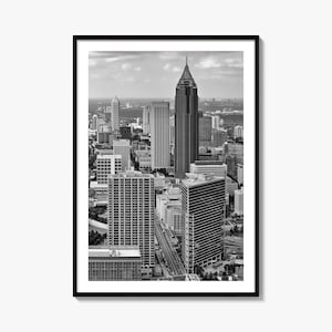 Atlanta Photo Poster Print No 2, Atlanta Black and White Wall Art, Atlanta Wall Photography, Atlanta Travel, Atlanta Map Poster