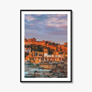 Impressão de pôster colorido de Edimburgo, arte de parede com fotos de Edimburgo, decoração de Edimburgo, impressão de viagem de Edimburgo, pôster de mapa de ruas de Edimburgo, mapa da cidade