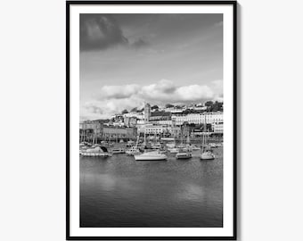 Torquay Black and White Fine Art Photo Print, Devon Poster, England Wall Decor