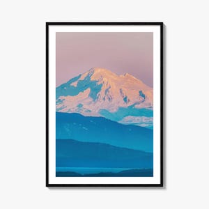 Mount Baker kleurrijke posterprint, Mount Baker fotomuurkunst, Mount Baker muurdecor, reizen print, Mount Baker stratenplan poster, stadsplattegrond