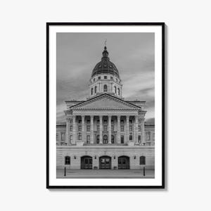 Kansas Foto Poster Druck, Kansas Schwarz Weiß Wandkunst, Kansas Wand Fotografie, Kansas Reise, Kansas Karte Poster