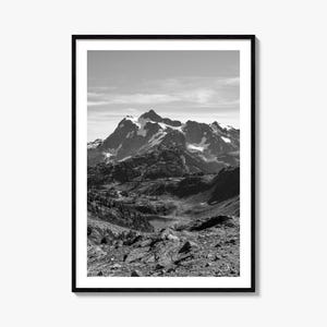 North-Cascades-Nationalpark Foto-Posterdruck, North-Cascades-Nationalpark schwarz weiß, Fotografie, Reise, Karte Poster