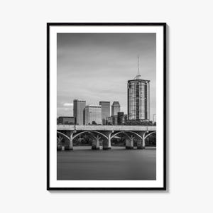 Tulsa Photo Poster Print No 2, Tulsa Black and White Wall Art, Tulsa Wall Photography, Tulsa Travel, Tulsa Map Poster