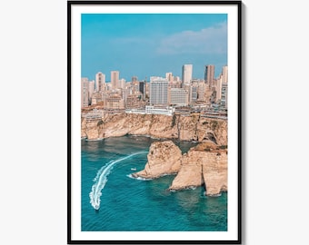 Beirut Fine Art Photo Print, Pigeon Rocks Raouche Poster, Lebanon Wall Decor