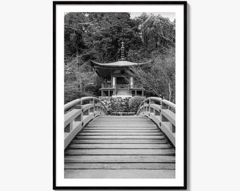 Kyoto Black and White Fine Art Photo Print, Daigoji Temple Japan Poster, Tokyo Poster