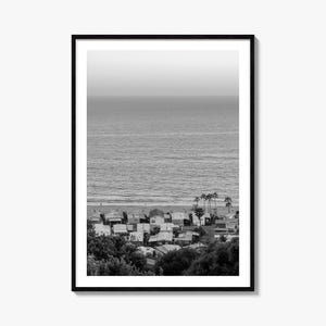 pazifische Palisades Foto Poster Druck, pazifische Palisades schwarz weiß Kunst, pazifische Palisades Fotografie, Reise, Karte Poster