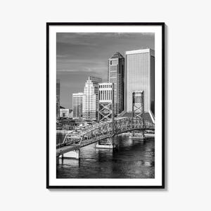 Jacksonville Photo Poster Print No 2, Jacksonville Black and White Art, Jacksonville Photography, Travel, Jacksonville Map Poster