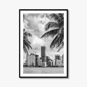 Florida fotoposter print nr. 4, Florida zwart-witte muurkunst, Florida muur fotografie, reizen Florida, kaart kaart Florida