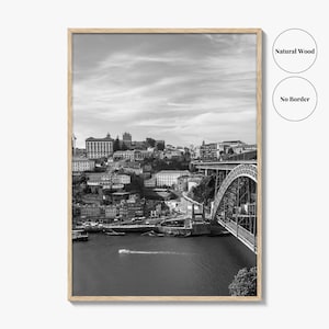 Porto Skyline schwarz weiss Fine Art Foto, der Douro Fluss Portugal Poster Bild 16