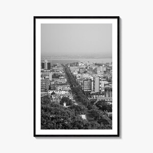 Monrovia Foto Poster Druck, Monrovia Schwarz Weiß Wandkunst, Monrovia Wand Fotografie, Monrovia Reise, Monrovia Karte Poster
