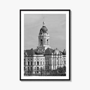 Indiana Foto Poster Druck, Indiana Schwarz und Weiß Wandkunst, Indiana Wand Fotografie, Indiana Reise, Indiana Karte Poster