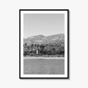 Santa Barbara Foto Poster Druck Nr. 3, Santa Barbara Schwarz weiß Kunst, Santa Barbara Wall Fotografie, Reise, Karte Poster