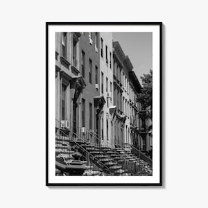 Bedford Stuyvesant Photo Poster Print, Bedford-Stuyvesant Black and White Wall Art, Photography, Travel, Map Poster
