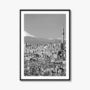 Tokyo Foto Poster No 1, Tokyo Schwarzweiß, Wandkunst, Tokyo Wand Fotografie, Tokyo Reise, Tokyo Karte Poster
