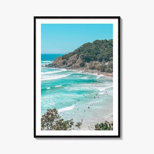 Byron Bay Bunt Poster Druck, Byron Bay Foto Wandkunst, Byron Bay Dekor, Byron Bay Reise Druck, Byron Bay Street Karte Poster, Stadt Karte