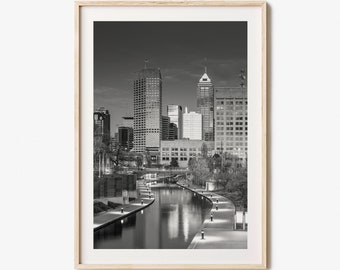 Indianapolis Photo Poster Print No 2, Indianapolis Black and White Wall Art, Wall Photography, Travel, Indianapolis Map Poster