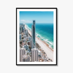 Gold Coast Colorful Poster Print, Gold Coast Photo Wall Art, Gold Coast Wall Decor, Travel Print, Gold Coast Street Map Poster, City Map