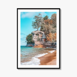 Lake Superior Colorful Poster Print, Lake Superior Photo Art, Lake Superior Decor, Travel Print, Lake Superior Street Map Poster, City Map