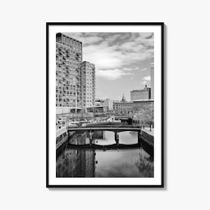 Impresión de póster fotográfico de Providence, arte mural en blanco y negro de Providence, fotografía de pared de Providence, viajes a Providence, póster de mapa