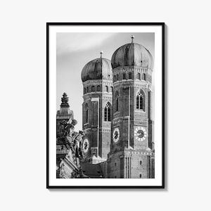 München Foto Poster Nr. 2, München Schwarzweiß, Wandkunst, München Mauer Fotografie, München Reise, München Karte Poster