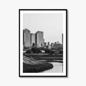 Fort Worth Photo Poster Print No 1, Fort Worth Schwarzweiß Kunst, Fort Worth Fotografie, Fort Worth Reise, Fort Worth Karte Poster