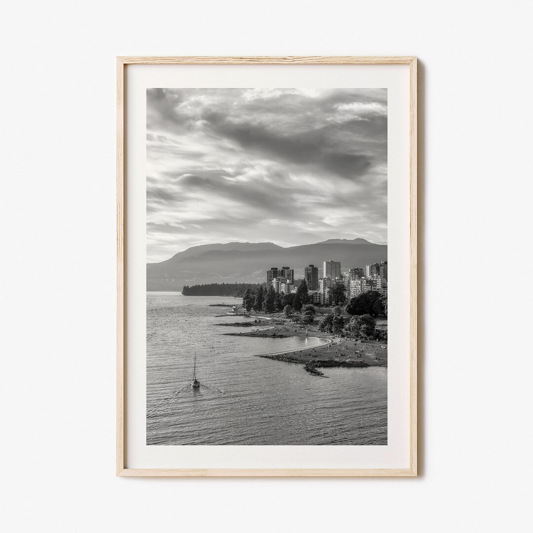Vancouver Matted Poster Print Canada No 2 Vancouver Black and Etsy