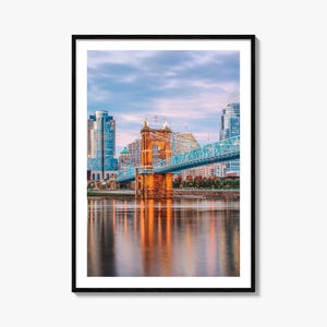Cincinnati Colorful Poster Print No 1, Cincinnati Photo Art, Cincinnati Wall Decor, Travel Print, Cincinnati Street Map Poster, City Map