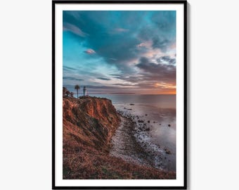 Rancho Palos Verdes konstfototryck, Point Vicente fyrposter, Kalifornien väggdekoration