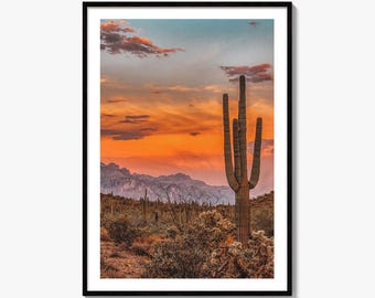 Impresión fotográfica de bellas artes de Arizona, desierto de Sonora de Phoenix, EE. UU. Póster decorativo de pared
