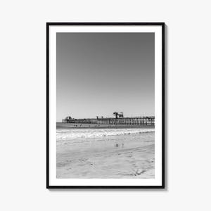 Imperial Strand Foto Poster Druck, Imperial Strand Schwarz und Weiß Wandkunst, Imperial Strand Wand Fotografie, Reise, Karte Poster