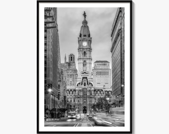 Philadelphia Black and White Fine Art Photo Print, City Hall Poster, Pennsylvania Wall Decor
