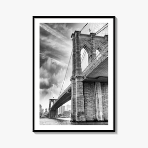 Brooklyn Bridge zwart-wit Fine Art fotoprint, NYC Wall Decor poster, VS