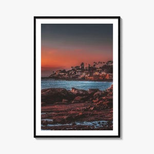 Impression d'affiche colorée La Jolla n° 4, photo d'art La Jolla, décoration murale La Jolla, impression de voyage La Jolla, affiche de plan de rue de La Jolla, plan de la ville