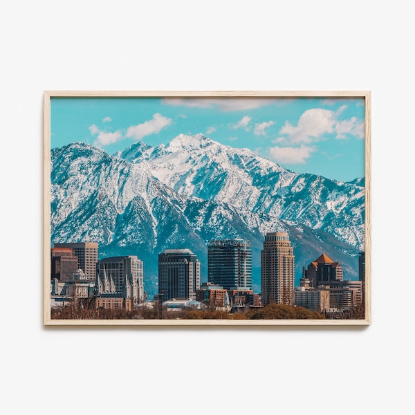 Salt Lake City Colorful Poster Print Horizontal, Salt Lake City Photo Art, Salt Lake City Decor, Travel Print, Street Map Poster, City Map