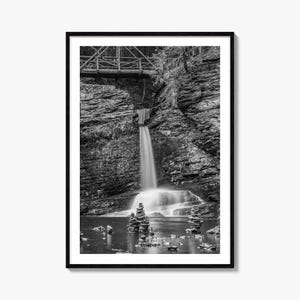 Pocono Mountains Foto Poster Druck, Pocono Mountains Schwarz und Weiß Wandkunst, Pocono Mountains Fotografie, Reise, Karte Poster