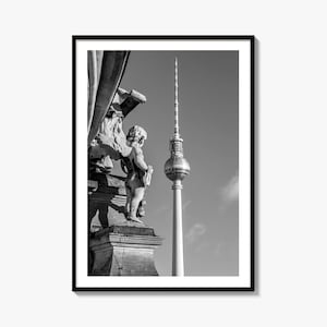 Berlin Black and White Fine Art Photo Print, Fernsehturm Alexanderplatz Germany Poster