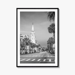 Charleston Photo Poster South Carolina No 3, Charleston South Carolina schwarz weiß Kunst, Fotografie, Reise, Karte Poster