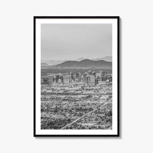 Phoenix Foto Poster Druck Nr. 3, Phoenix Schwarz Weiß Wand Kunst, Phoenix Wand Fotografie, Phoenix Reise, Phoenix Karte Poster